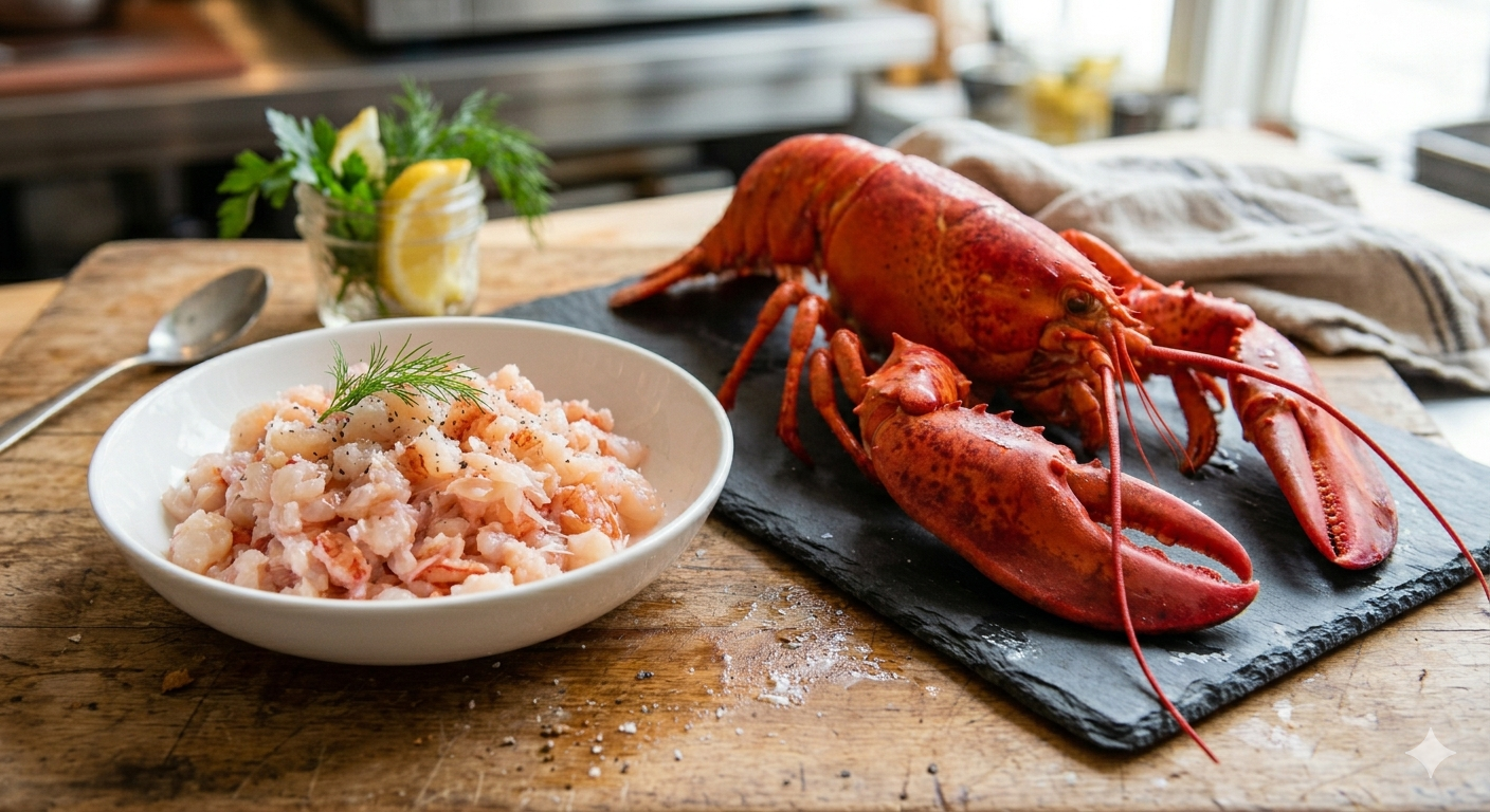 Thịt tôm hùm xay